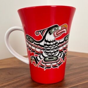 OSCARDO Thunderbird Red Mug Signed Richard Hunt Indigenous Artist Coffee Tea